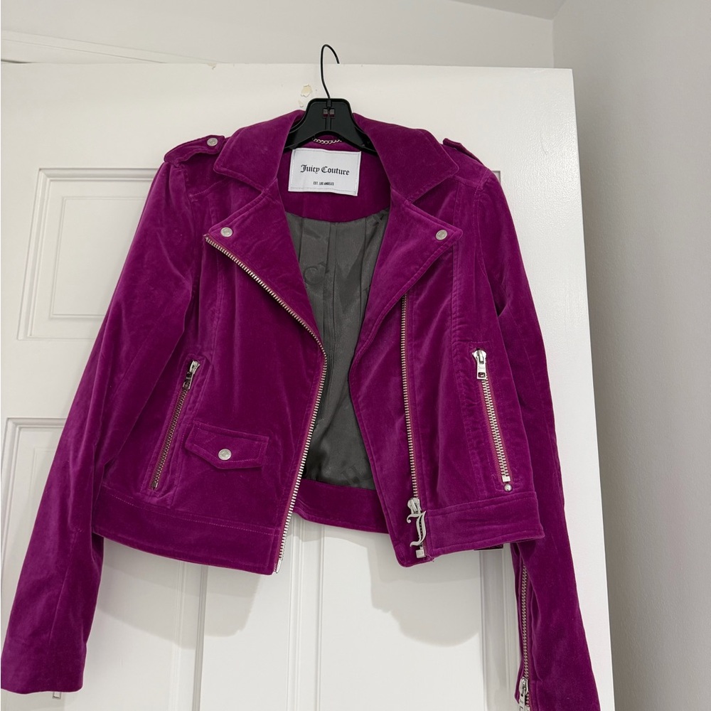 Juicy Couture Women's Vibrant Magenta Leather Jacket